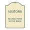 Signmission Visitors Please Park in the Back Heavy-Gauge Aluminum Architectural Sign, 24" x 18", TG-1824-22719 A-DES-TG-1824-22719 - alternate 1